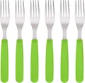 Produktbild: GRÄWE Tafelgabeln, 6 Stück, Edelstahl, bunte Griffe grün