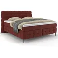 Produktbild: Boxspringbett - weinrot - Kaltschaumtopper - H2/H3 - 180x200 cm