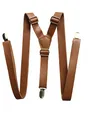 Produktbild: Hochzeit Vintage Kaffee rustikal braun dunkelbraun schwarz breit PU Leder Hosenträger für Männer Hosenträger (Rostbraun)