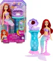 Produktbild: Mattel Disney Princess Schminkmuschel Meerjungfrau-Arielle-Modepuppe & Schminktisch mit 5 Pop-up-Überraschungen
