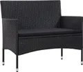 Produktbild: vidaXL 4-tlg. Garten-Lounge-Set mit Auflagen Poly Rattan Schwarz