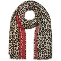 Produktbild: styleBREAKER Modeschal Weicher Schal mit Leoparden Print und Streifen, (1-St) braun|rot