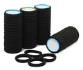 Produktbild: 50 Stück Haargummi schwarz aus hochwertiger Baumwolle, ideal für den alltäglichen Gebrauch. Elastisches Haarband | Zopfband ist als Haarschmuck ohne Metallbügel bestens für Damen & Mädchen geeignet