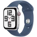 Produktbild: Apple Watch SE 44 mm Aluminium (GPS+Cellular) Sportarmband S/M denim, silber