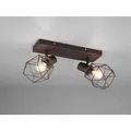 Produktbild: Meinewunschleuchte - Industrial Deckenstrahler Narda 2-flammig Gitter Rost-optik, Breite 30cm