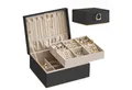 Produktbild: SONGMICS Schmuckkasten Schmuckbox Schmuckaufbewahrung, 2 Ebenen, mit Griff, flexibles Schmucktablett