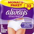 Produktbild: Always Discreet Inkontinenz Pants Plus 7 Größe L Monatspaket 32 Höschen