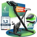 Produktbild: Tretmann Home Fahrrad klappbar – extra bequem & leise, bis 150 kg belastbar | Mit RelaxFoam-Sattel, Ergometer, Heimtrainer fahrrad, Ergometer Heimtrainer Senioren, Fitnessbikes