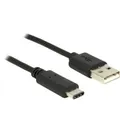 Produktbild: USB 2.0 Kabel, USB-A Stecker > USB-C Stecker schwarz, 1 Meter