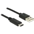 Produktbild: Kabel Delock USB-A 2.0 zu USB-C, Adapterkabel 1 Meter schwarz