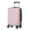 Produktbild: Koffer Trolley Reisekoffer Suitcase, Rollkoffer Handgepäck ,mit 4 Rollen360°, Hartschalenreisekoffer, Zahlenschloss, Weicher Gummigriff (M,Roségold)