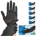 Produktbild: Franz Mensch Einweghandschuhe FRANZ MENSCH Hygostar Nitrilhandschuhe Safe Light, puderfrei, schwarz L