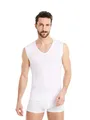 Produktbild: FINN Business Unterhemd Herren Ärmellos mit V-Ausschnitt - Unterziehshirt Männer aus original Lenzing® Modal Stoff - Das perfekte Tank-Top unter Hemd und Anzug Weiß Weiss L