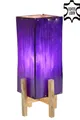 Produktbild: Marrakesch Orient & Mediterran Interior Nachttischlampe Ledertischlampe Janka Lila mit braunem Gestell, Handarbeit