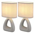 Produktbild: GLOBO LIGHTING Tischleuchte, Leuchtmittel nicht inklusive, Tischlampe Tischleuchte Leselampe Keramik Esszimmerlampe Stoff 2er Set