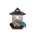Produktbild: Vogelfutterhaus Nessa Metallic Gold mit Solarpanel Futterspender Kunststoff zum Hängen HTI living
