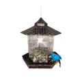 Produktbild: Vogelfutterhaus Nessa Metallic Gold mit Solarpanel Futterspender Kunststoff zum