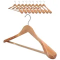 Produktbild: 10 x Kleiderbügel Holz VonBueren | 45 x 22,5 cm breit je Bügel/Holzbügel | stabile Holzkleiderbügel | Anzugbügel, Hose, Hemden