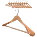 Produktbild: VonBueren 10 x Kleiderbügel Holz | 45 x 22,5 cm breit je Bügel/Holzbügel | stabi