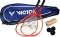 Produktbild: VICTOR Red Jet Squashschläger Set, enthält Zwei Squashschläger und DREI Squashbälle in den Geschwindigkeiten schnell, mittel und langsam…