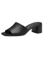 Produktbild: Tamaris Damen Mules Pantoletten mit Absatz Leder Blockabsatz Sommer; BLACK/schwarz; 40 EU