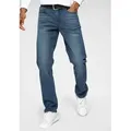 Produktbild: H.I.S Slim-fit-Jeans »FLUSH« schmale Beinform, mit Used-Effekten, niedrige Leibhöhe, Gr. 36 - Länge 36, d. blue, , 61867254-36 Länge 36