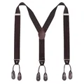 Produktbild: Kajeer Herren Schaltflächen Hosenträger Breit Elastisch - 35mm Y Form Längenverstellbar Hosenträgers, Kaffee, Knopfende