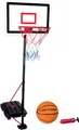 Produktbild: Dunlop Basketballkorb Set – Basketball Korb Höhenverstellbar: 165 - 205 cm – Basketballkörbe mit Basketballständer, Ball und Pumpe – Basketballkorb Outdoor mit Füllbarer Fussstand - Schwarz