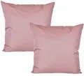 Produktbild: JACK 2er Set Outdoor Kissenhülle Kissenbezug 50x50cm Wasserfest Sitzkissen Lounge Kissen Garten Stuhl Lotus Effekt, Farbe:Altrosa