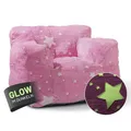 Produktbild: Lumaland Sitzsack Kinder Sessel Glow in The Dark | Kindersofa im Sternen-Design | Indoor Kindersessel fürs Kinderzimmer | Flauschiges & pflegeleichtes Material | ca. 68 x 70 x 60 cm