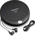 Produktbild: Lenco CD-Player portable CD-010 | tragbarer CD-Player | CD, CD-R/RW Wiedergabe | Akku-Ladefunktion | Kopfhörer | schwarz