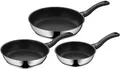 Produktbild: WMF Pfannen-Set Devil, Bratpfannen Induktion, leistungsstarke Antihaftversiegelung, Cromargan® Edelstahl Rostfrei 18/10 (Set, 3-tlg., 3x Pfannen Ø 20/24/28 cm), für alle Herdarten geeignet, ergonomischer Kunststoffgriff