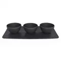 Produktbild: Villeroy & Boch Manufacture Rock Set Dipschälchen 4tlg. schwarz D. 8cm Porzellan