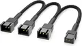 Produktbild: deleyCON 20cm 3-Pin Lüfter Verteilerkabel mit Nylonmantel - Verlängerungskabel Lüfterkabel Splitter Kabel für PC Computer Workstation - Schwarz