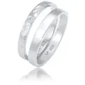 Produktbild: Elli Ring-Set Bandring Basic Gehämmert Schmuck Geschenk (Set 2-tlg) 925 Silber, Ring Set silberfarben 58