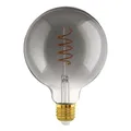 Produktbild: EGLO E27 Lampe dimmbar, Spiral LED Glühbirne Globe, Vintage Deko Leuchtmittel schwarz-transparent im Retro-Design, 4 Watt, 100 Lumen, warmweiß, 2000k, Edison Birne G125, Ø 12,5 cm
