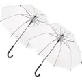 Produktbild: BURI Regenschirm 2er Set | Transparent & sturmfest | Automatikschirm 88cm Ø | Windfest & stabil | Durchsichtiger Regenschirm für Damen & Herren |...