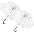 Produktbild: BURI Regenschirm 2er Set | Transparent & sturmfest | Automatikschirm 90cm Ø | Windfest & stabil | Durchsichtiger Regenschirm für Damen & Herren | Hochzeitsgeschenk | schwarzer Griff