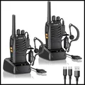 Produktbild: Funkgeräte PMR446 Walkie Talkie 2 Stück 16 Kanäle VOX Ohrhörer Type-C Akku