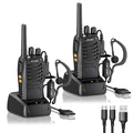 Produktbild: JUCJET BF-88E Funkgeräte PMR446 16 Kanäle 3 Meilen Reichweite, 2 Stück, VOX, PTT