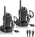 Produktbild: PMR446 Walkie Talkie Set 16 Kanäle Funkgerät LED Taschenlampe USB 2er Handfunk