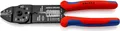 Produktbild: KNIPEX Crimpzange, 0,5-6,0 mm², mit F-Crimp, für isolierte Kabelschuhe, mit Abisolier- und Scheidfunktion, Presszange, Kabelschuhzange, 97 21 215