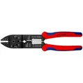 Produktbild: Universelle Crimpzange Knipex 230mm rot zum Schneiden/Abisolieren von Kabeln.