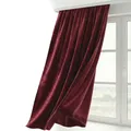Produktbild: BEAUTEX Samt Vorhang Kräuselband U-Band Gardine Velvet abdunkelnd und Blickdicht, 140x245 cm (Breite 140 cm, Höhe 245 cm, Bordeaux)