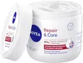 Produktbild: NIVEA Repair & Care Creme (400ml), feuchtigkeitsspendende & nicht fettende Körpercreme, schnell einziehende Lotion mit Provitamin B5 & Glycerin, für sehr trockene Haut