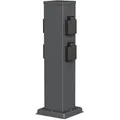 Produktbild: ledscom.de Garten Steckdosensäule POLLY für außen, IP44, 4-fach, Edelstahl, anthrazit, eckig, 40 cm