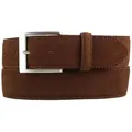 Produktbild: BELTINGER Ledergürtel Gürtel aus Veloursleder 4 cm - Hochwertiger Velour-Ledergürtel für Her (1-St) braun|silberfarben 105 cm (Gesamtlänge 120 cm)