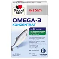Produktbild: Doppelherz system OMEGA-3 KONZENRAT – Mit 300 mg EPA und 200 mg DHA pro Kapsel als Beitrag für die normale Gehirn- und Herzfunktion – 60 Kapseln