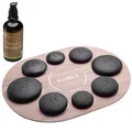 Produktbild: ELEEELS S1 Hot Stone Massage Set mit 8 Steinen aus Basalt, Wärmegerät, Lichttherapie, Aromatherapie, Massage von Gesicht Rücken Beinen und vom ganzen Körper für Spa, Entspannung und Wellness, schwarz