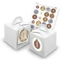Produktbild: itenga Adventskalender Rohling Würfel weiß Garn silber Sticker silber gold weiß